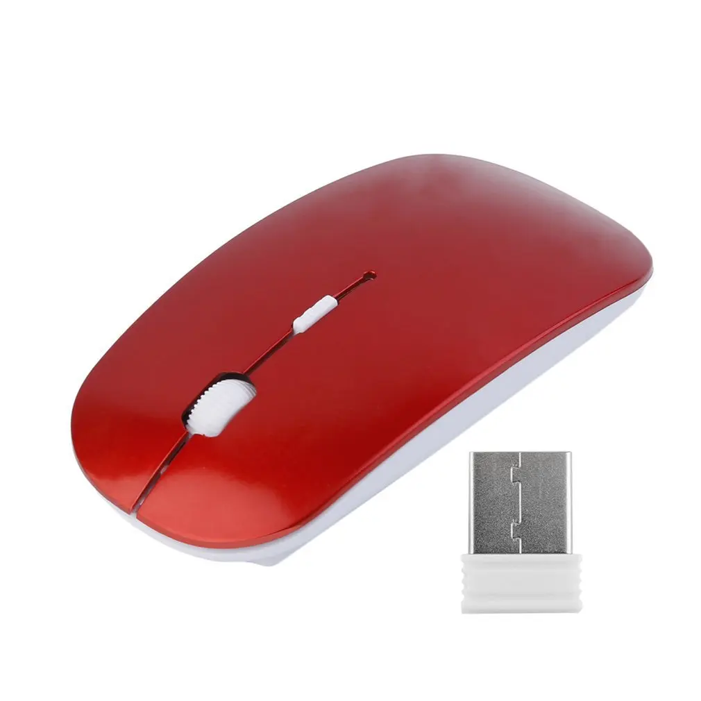 

2.4GHz Wireless Optical Mouse 4 Keys Computer PC Mice USB 2.0 Ergonomically Design Ultra Slim Fashion Mouse Red Blue Green