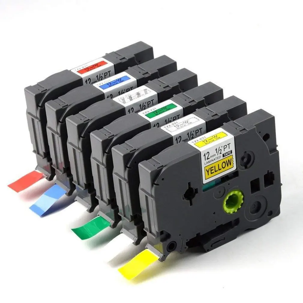 12 мм лента для маркировки совместима с Brother этикетка химически стойкая