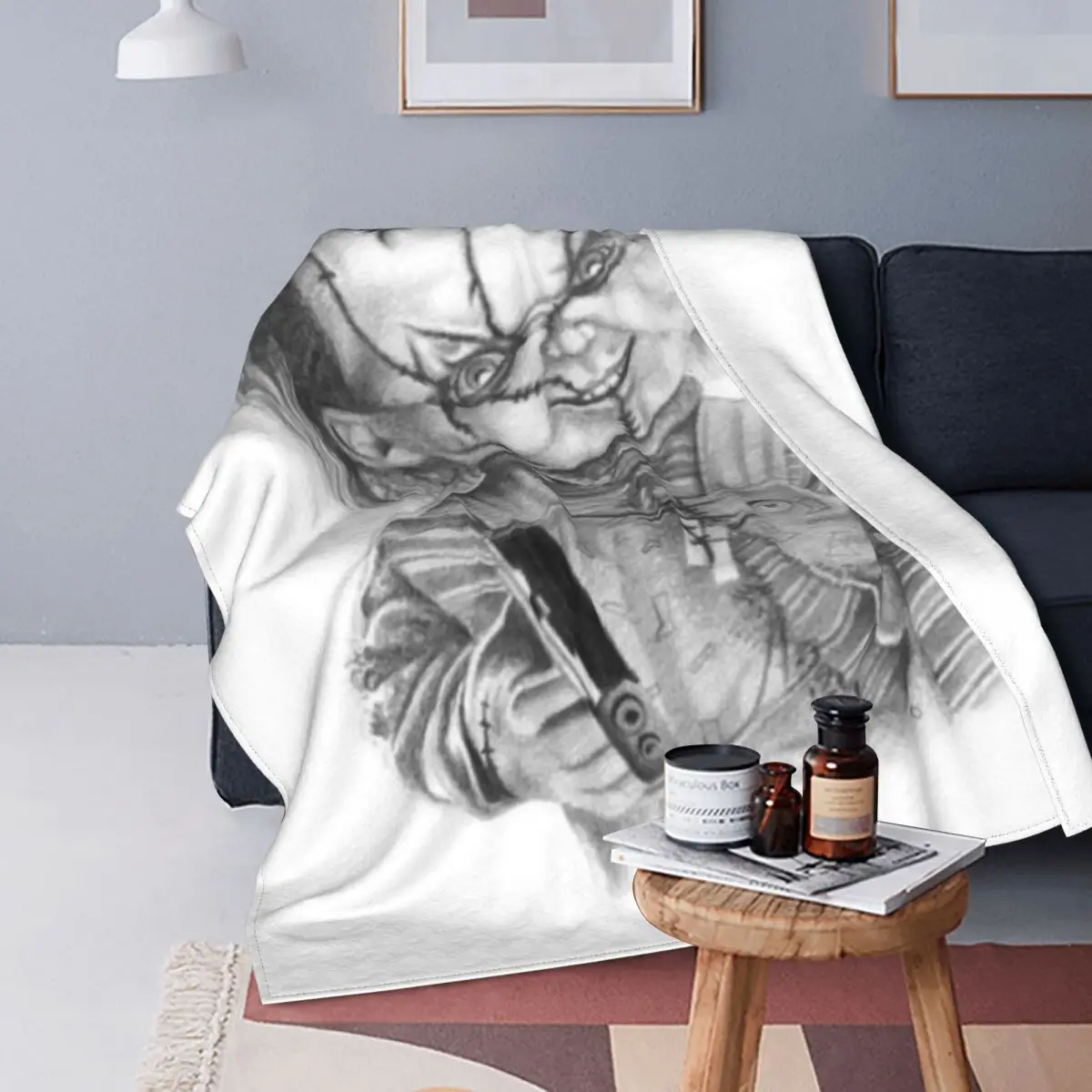 

Shock Chucky Blankets Horror Movie Amnie Flannel Fleece Plush Warm Soft Throw Blankets For Bedspread Bedding Couch Quilt Cover