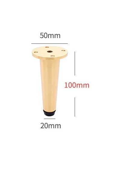 H100mm 2 шт./партия коническая латунная мебель среднего возраста ТВ шкаф стул Конус выравнивания ног выравниватель - Цвет: H100mm