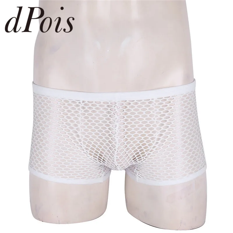 Мужские сетчатые дышащие прозрачные трусы-боксеры с низкой посадкой нижнее