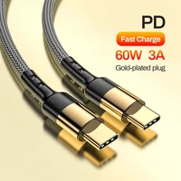 1 2m 60w 3a pd charger cable fast charging usb type c to c cable data transmission cord high quality for xiaomi huawei macbook