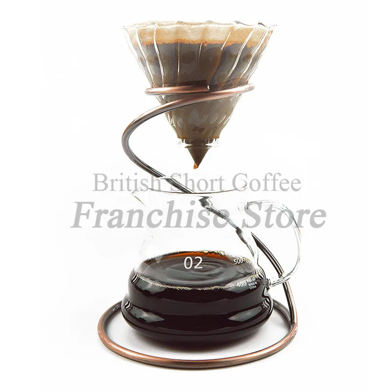 

Spiral Holder Supporting Coffee V60 Set with Coffee Cloud Sharing Pot 600ml Optional Color Style Coffee Hand Punching Tool