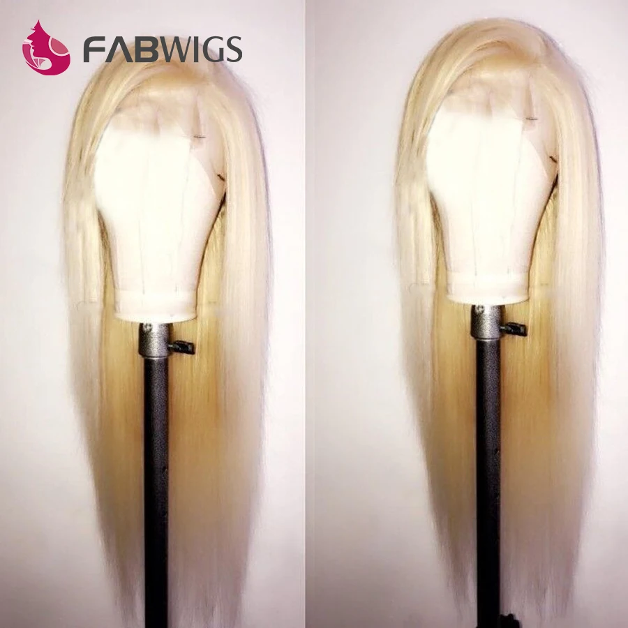 Fabwigs 613 блонд парик фронта шнурка предварительно выщипанный бразильский прямой парик фронта шнурка человеческих волос Remy парик фронта шнурка al