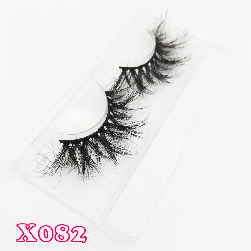 X082-rectangle tray Супер длинные 25 мм 3D 5D норковые ресницы драматические настоящие норковые ресницы 25 мм ручной работы Накладные ресницы макияж для глаз Maquiagem 66 - Цвет: X082-rectangle tray