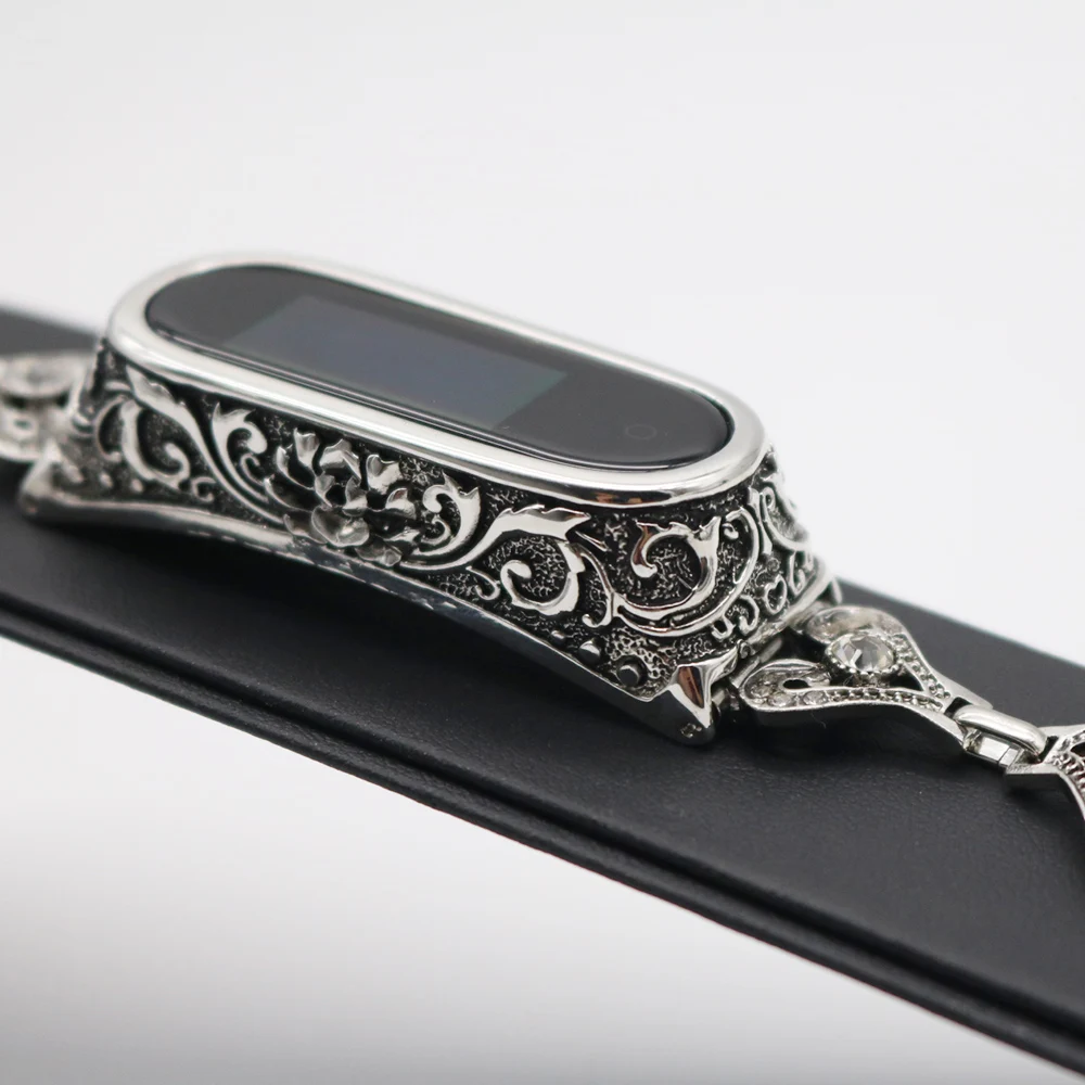 Женский браслет с металлической цепочкой для Xiaomi Mi Band 6 5 4 3 ремешок часов