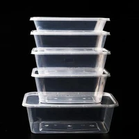 50pcspack thick disposable lunch box food package takeaway plastic fast food fruit salad storage with lid zq029