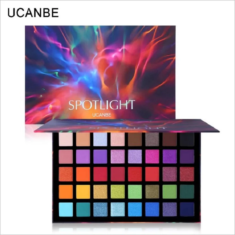 UCANBE Spotlight 40 Color Eye Shadow Palette Colorful Artist Shimmer Glitter Matte Pigmented Powder Pressed Eyeshadow Makeup Kit |
