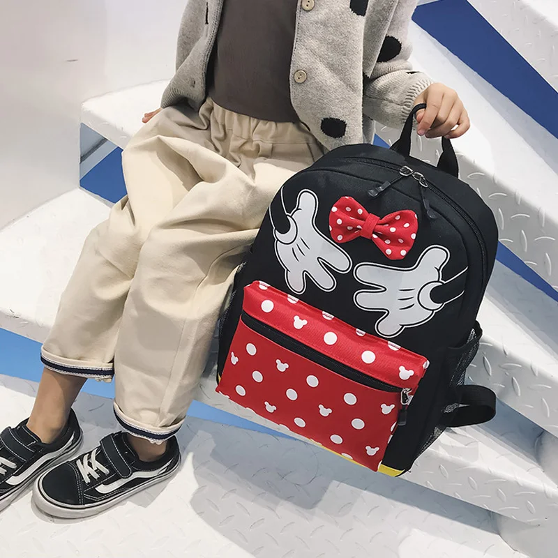 Детские школьные ранцы для девочек рюкзаки с мультипликационным рисунком Микки