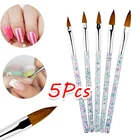 Набор кистей для дизайна ногтей, кристальная ручка, акриловый Ультрафиолетовый гель с блестками, кисти для рисования, резные цветочные ручки, инструменты для дизайна ногтей
