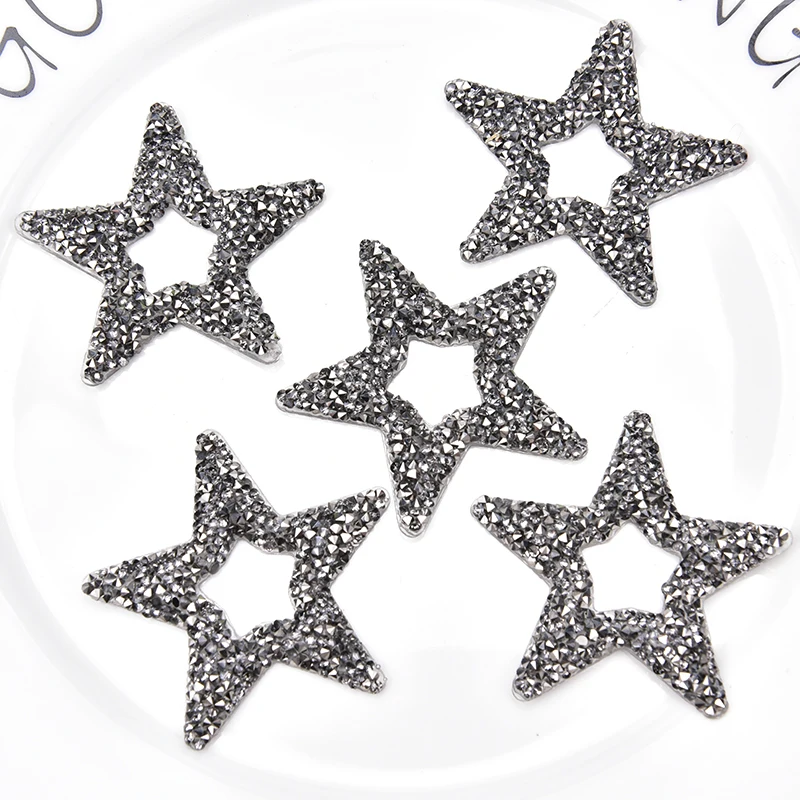 3D Звезда сверкающие черные камни алмазные кристаллы нашивки переводная