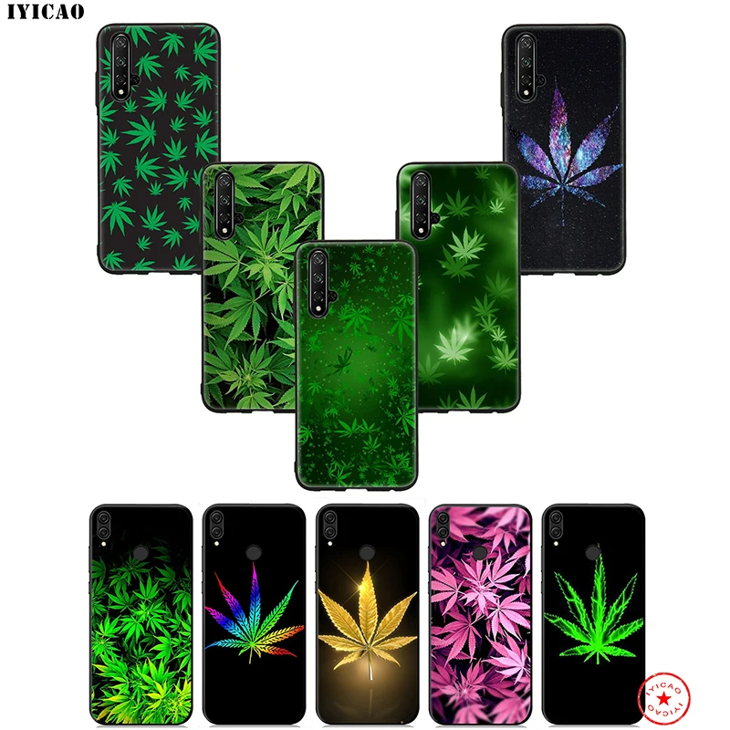 IYICAO Weed Leaf Grass Soft Case for Huawei Honor 20 10 9X 9 8C 8X 8 7X 7C 7A 6A Nova 5i 4 3i 2 2i Lite Pro View Note |