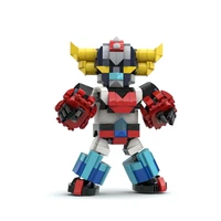 moc mini anime figures technical goldoraked mecha robot building blocks diy action doll model bricks toys children gifts