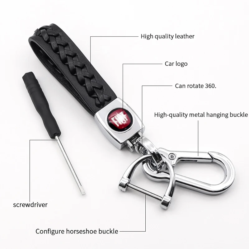 

Car accessories leather braided rope keychain car decoration key ring for Fiat- 500 500L 500X 124 Bravo Freemont Panda Punto