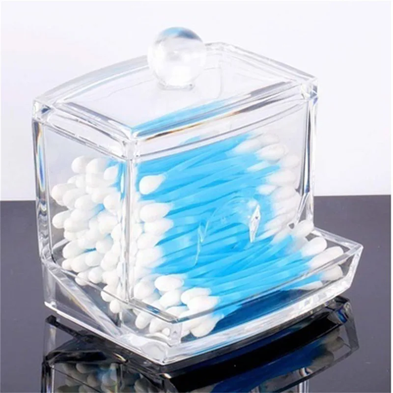 

Transparent Clear Acrylic Q-tip Holder Box Cotton Swabs Stick Storage Cosmetic Makeup Case Boxes EJ870720