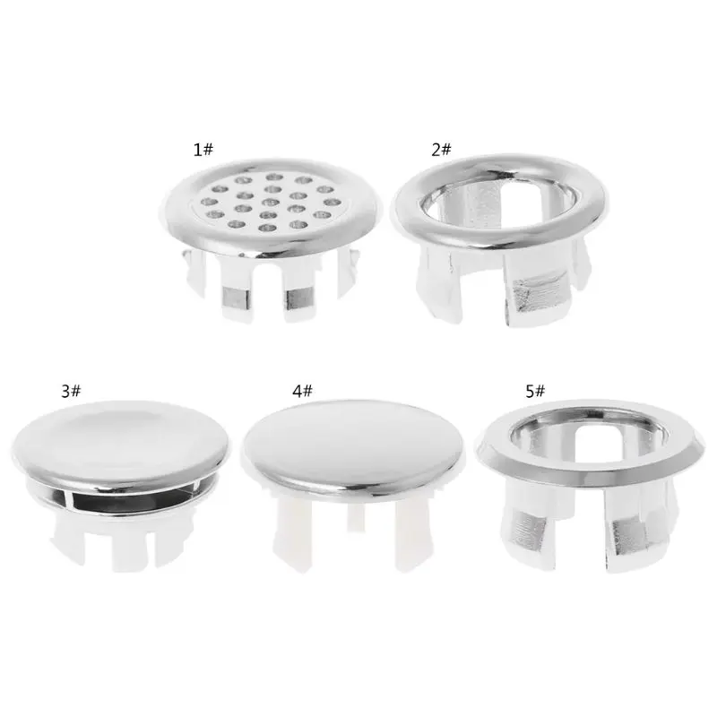 

Bathroom Basin Sink Overflow Ring Six-foot Round Insert Chrome Hole Cover