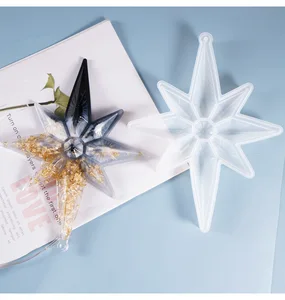 Рождественские украшения с большой звездой, Прозрачная силиконовая форма из смолы, бриллианты, Кристальные звезды, DIY формы для украшения дома, ремесло, искусство из смолы