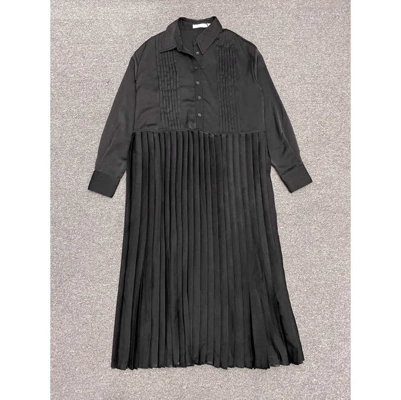 

Женское Плиссированное Платье-рубашка средней длины, весна-лето 2021