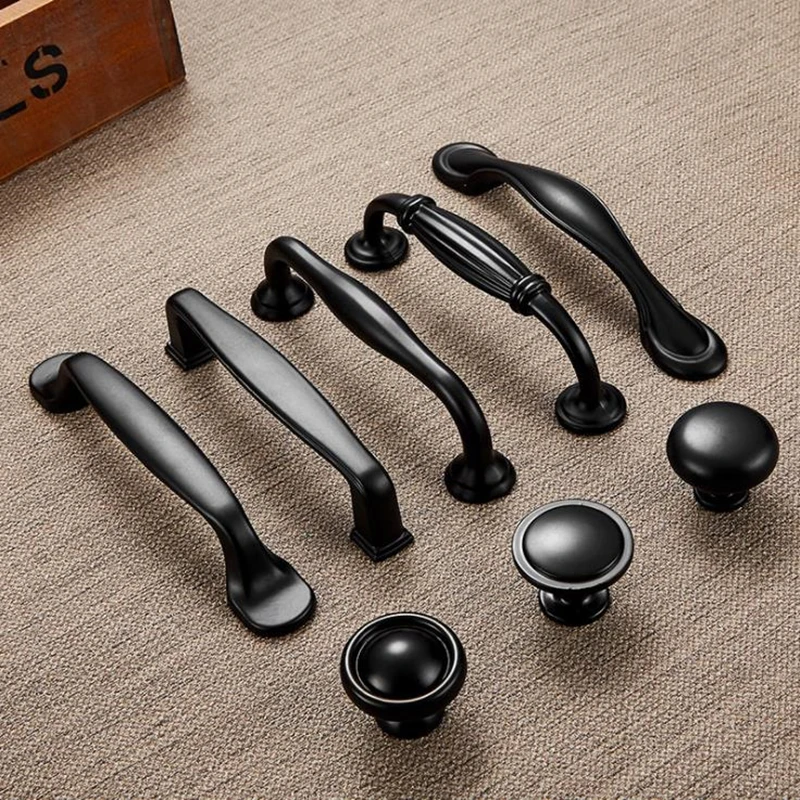 Современная матовая черная ручка для мебели LCH шкафа в европейском стиле садовая