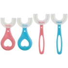 Детская зубная щетка U-образной формы d, полностью закругленная детская зубная щетка U-образной формы 360, ручная зубная щетка для уборки полости рта, 2 размера