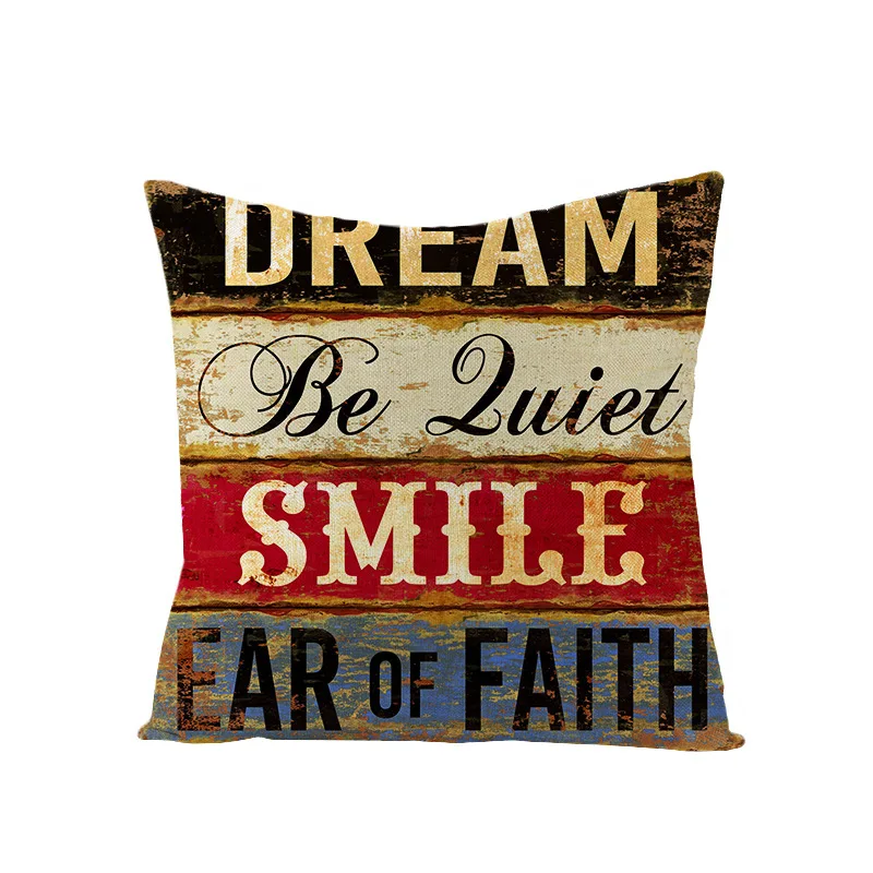 1 шт. Ретро Классический чехол для подушки с надписью домашний декоративный