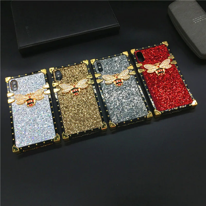 Роскошный блестящий чехол для iPhone 12 PRO X XS Max XR брендовый квадратный iphone 11 MAX 7 Plus 8 6 6S