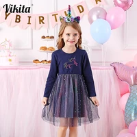 vikita girls unicorn dress princess tutu dress for girls children birthday party licorne vestidos kids autumn winter dresses