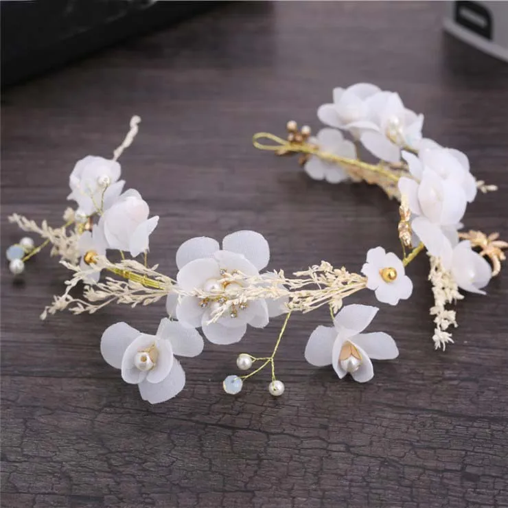 Романтические искусственные цветочные повязки для волос гирлянда головной убор