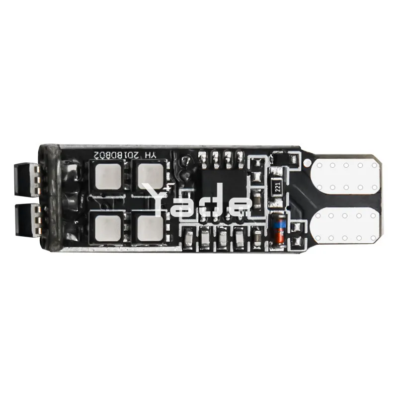 Автомобильные светодиодные лампы T10 RGB 3535 10smd RF цветная полоса удаленный взрыв