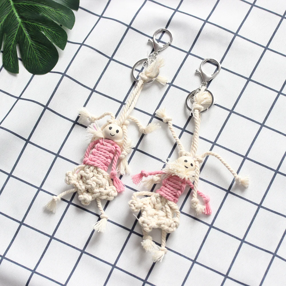 Красивый брелок из хлопковой веревки с защитой от падения автомобильные