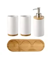 Семейная керамическая бамбуковая чашка для мытья посуды, диспенсер мыла, чашка для зубной щетки, набор аксессуаров для ванной комнаты