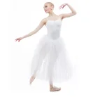 Женская длинная юбка для балета, белая юбка с навесом для профессиональных танцев
