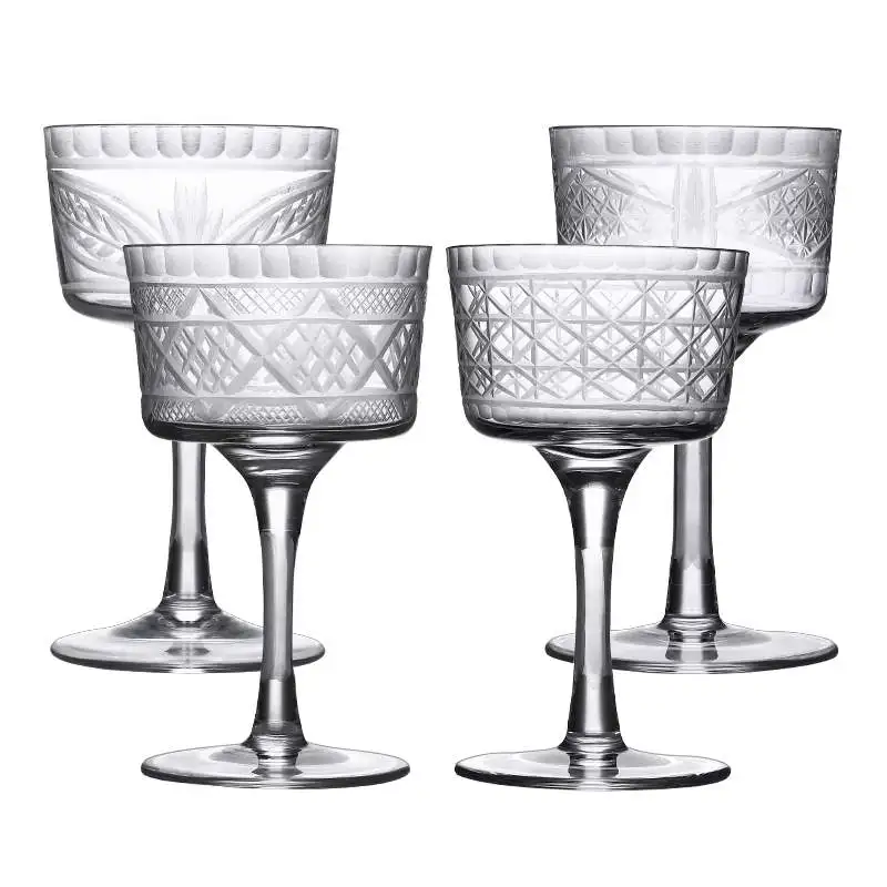 Free Shipping 4PCS 150ML Martini Glass Crystal Cocktail Cup Set of 4 | Дом и сад
