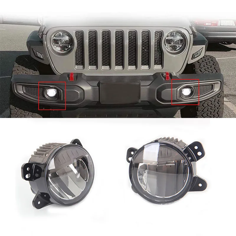 Светодиодный противотуманный фонарь DRL ходовые огни для Jeep Wrangler JL 2018 2019 2020 с