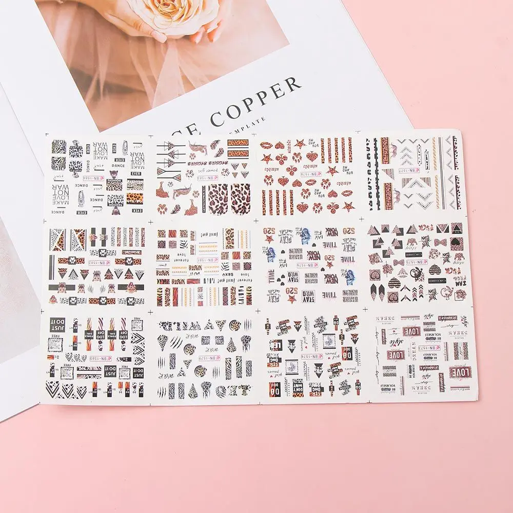 Фотообои/Декор для ногтей зимние водные переводки фотообои с леопардовым