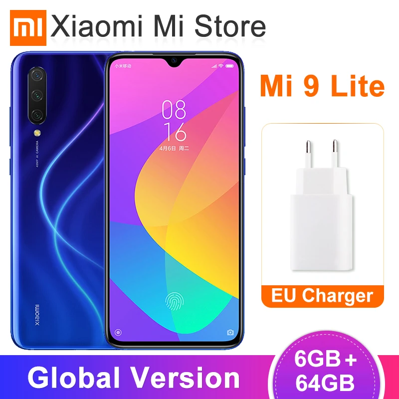 Xiaomi Mi 9 Lite смартфон с восьмиядерным процессором Snapdragon 710 ОЗУ 6 ГБ ПЗУ 64 48 МП 4030 мАч NFC