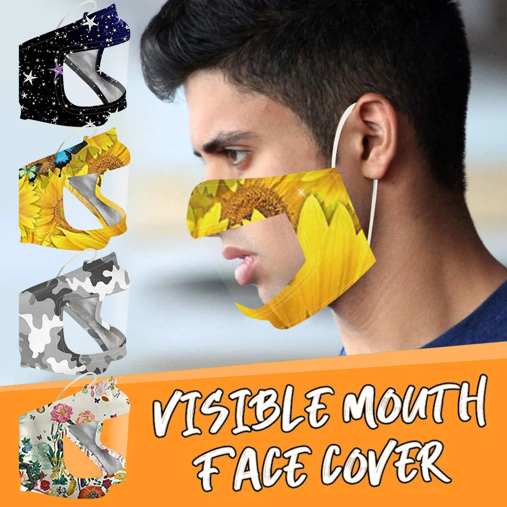 Пылезащитная Маска 4 шт. смайлик коммуникатор маска для лица с прозрачным