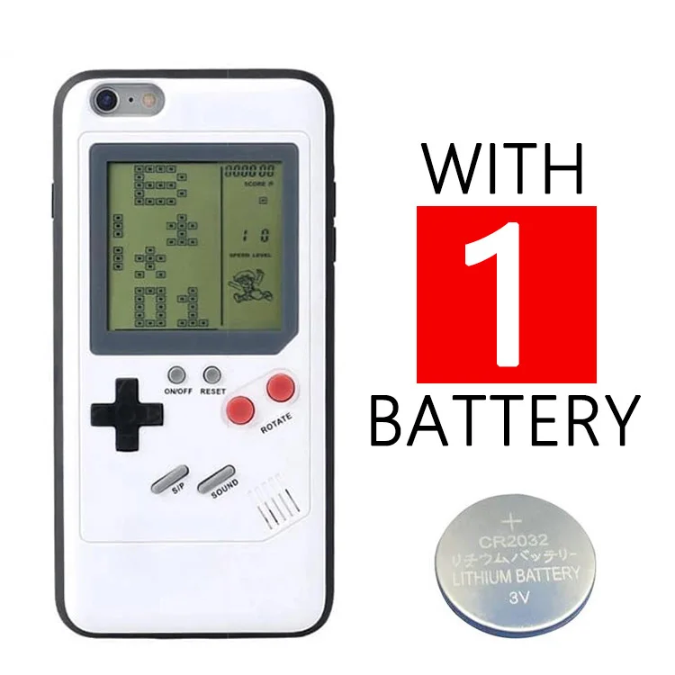 White With Batteries Ретро игровой чехол для телефона для iPhone 6, 6s, 7, 8 Plus, X, XS, XR, 11 Pro Max, Tetris, GB, ручной, 8 бит, для мальчиков, плеера, консоль, крышка с батареей - Цвет: White With Batteries