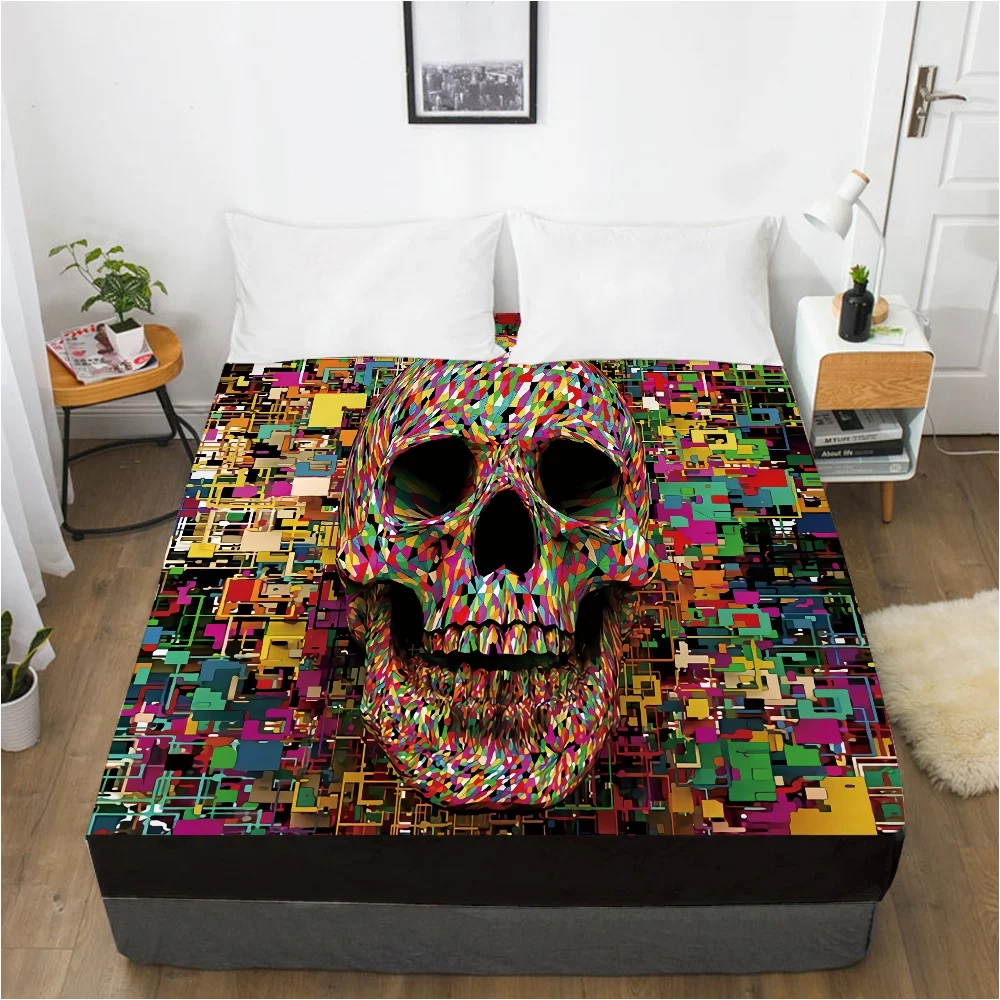 

Elastic fitted sheet bed sheet With An Elastic Band 160x200/180/200/150x200 Mattress Cover Bed cover 1pc Skull Deadpool dream