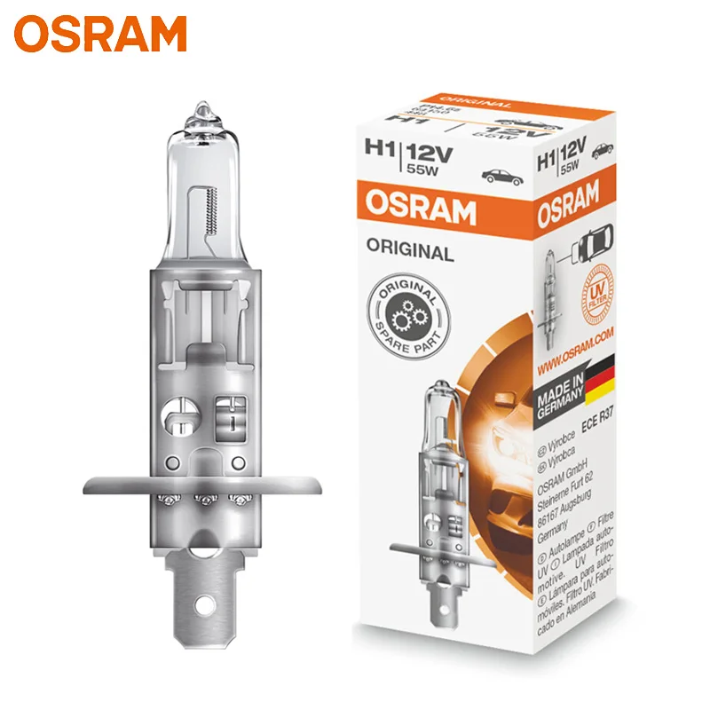 

OSRAM H1 12V 55W P14.5s 64150 Original Light Car Halogen Headlight Auto Bulb 3200K Standard Lamp Made In Germany (Single)