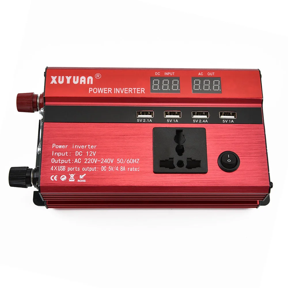

TiOODRE 3000W Car Inverter 3000W Stromumwandler Neu Spannungswandler 4 USB 12V 230V Wechselrichter Inverter Electric