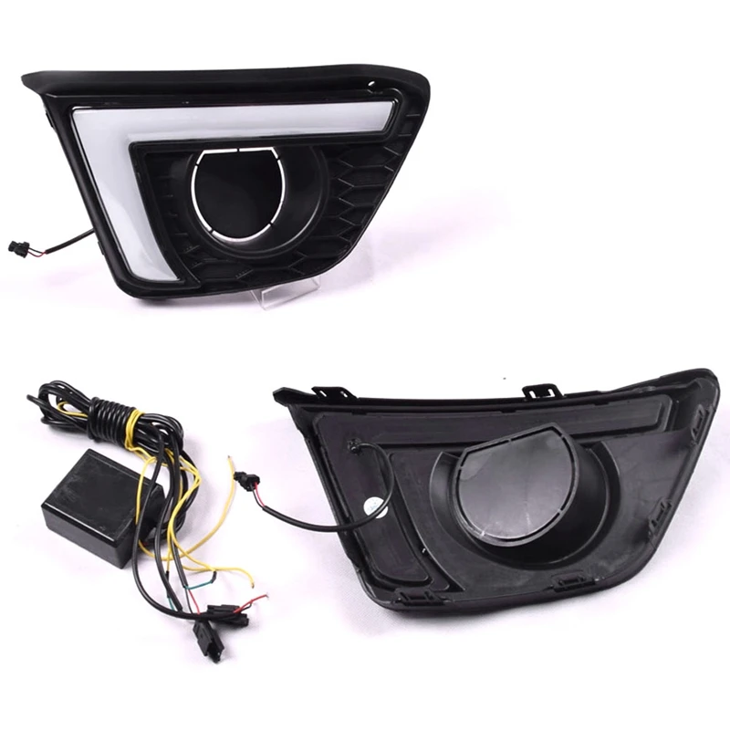 

For Honda Jazz Fit 2014 2015 2016 2017 Turn Yellow Signal Relay Waterproof Car DRL 12V LED Daytime Running Light Fog Lamp