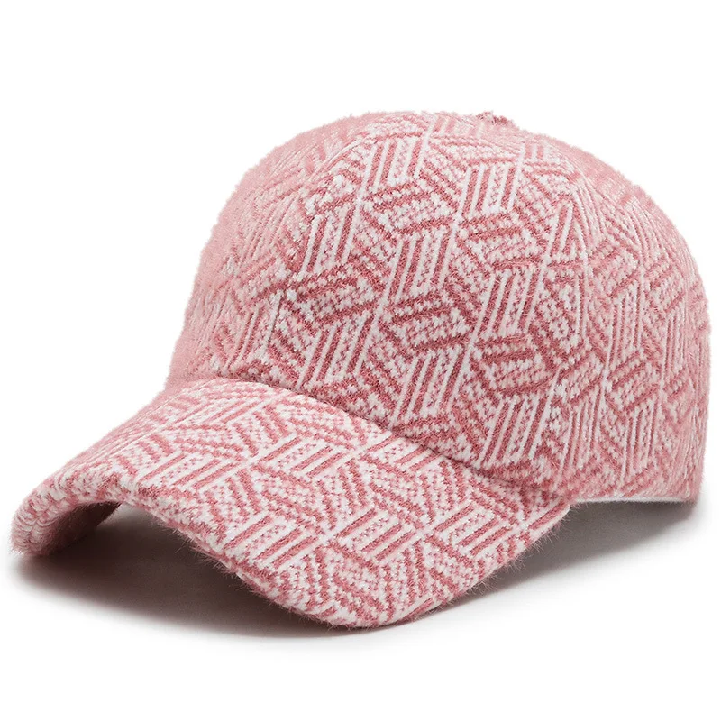 

Women Winter Baseball Cap Cotton Thicken Warm Snowflake Pattern Cap Casual Female Hats Korean Snapback Bone Cap