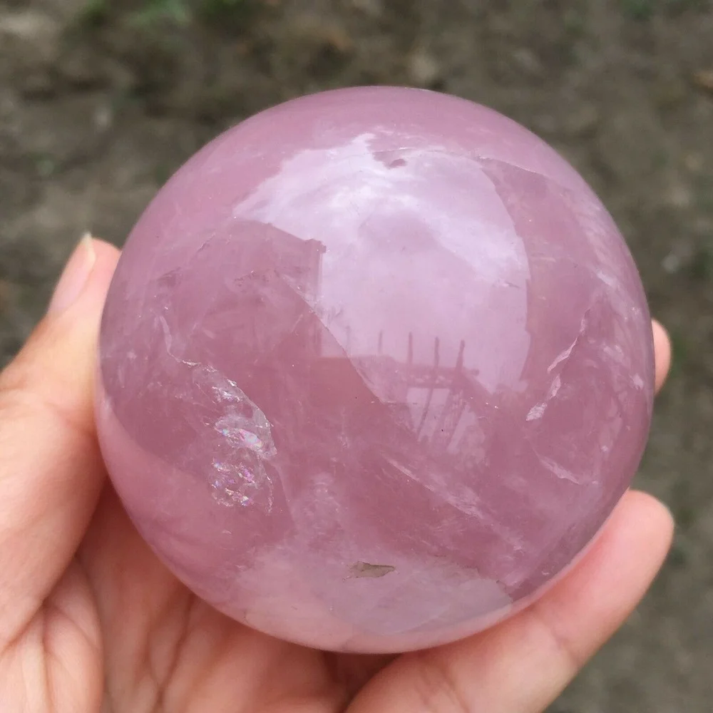 

About 400g Natural Pink Rose Quartz Magic Crystal Healing Ball Sphere