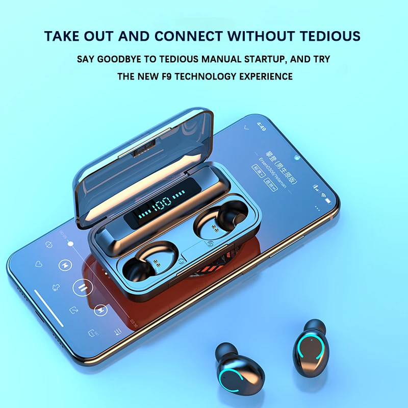LIGE Bluetooth Headphones Auto Pairing Headset with 2000mAh Charging Case LED Battery Display IPX7 Waterproof Wireless Earphones |