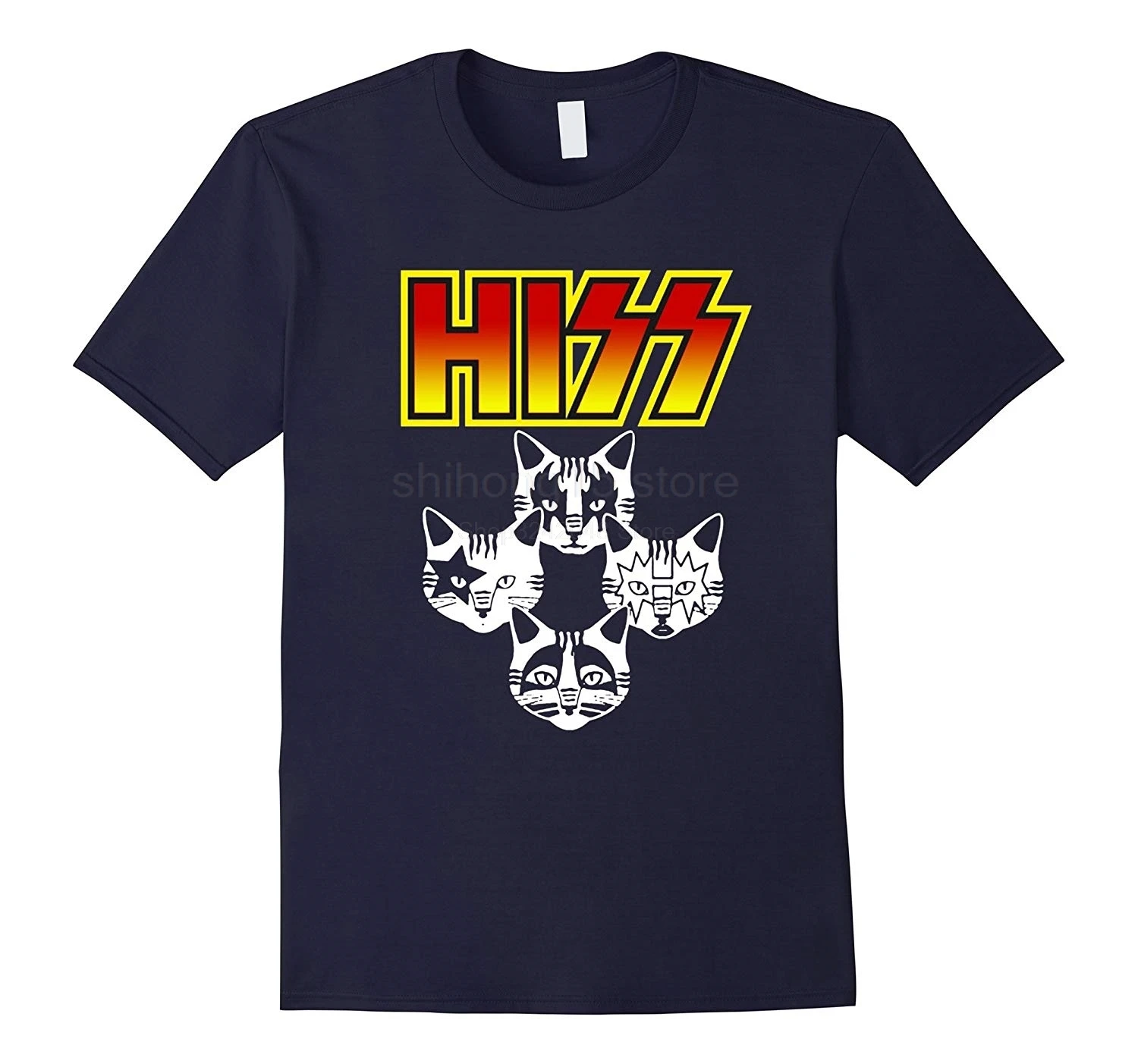 Футболка Hiss Kiss Cats Kitty Rock футболка Band летняя модная мужская с коротким