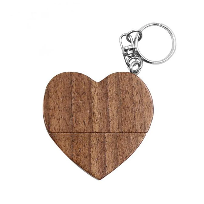 USB флеш накопитель деревянный в форме сердца 2 0 дюйма 64 ГБ 32 16 4 Гб|USB