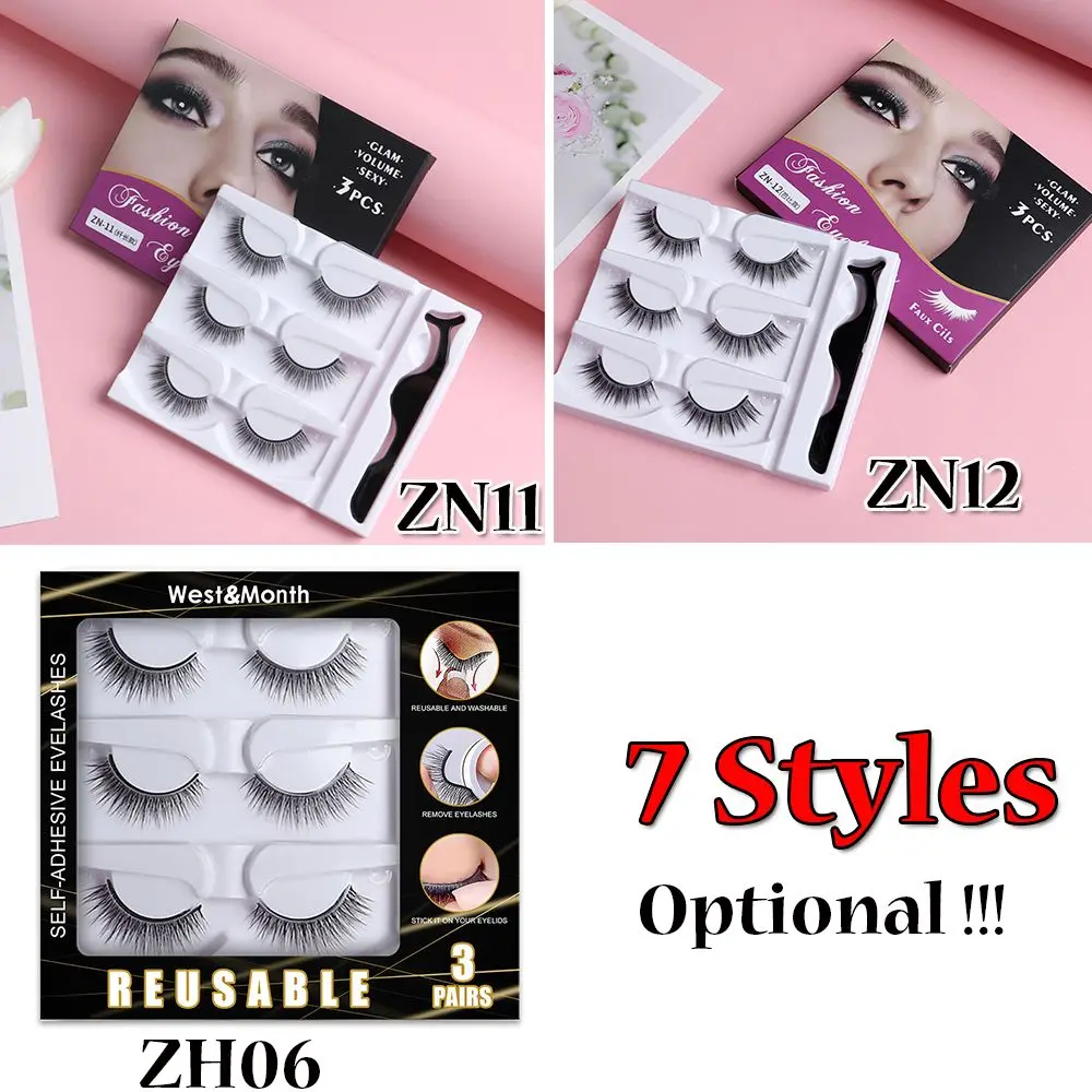 1/3 пары многоразовые самоклеящиеся ресницы из норки 3 секунды