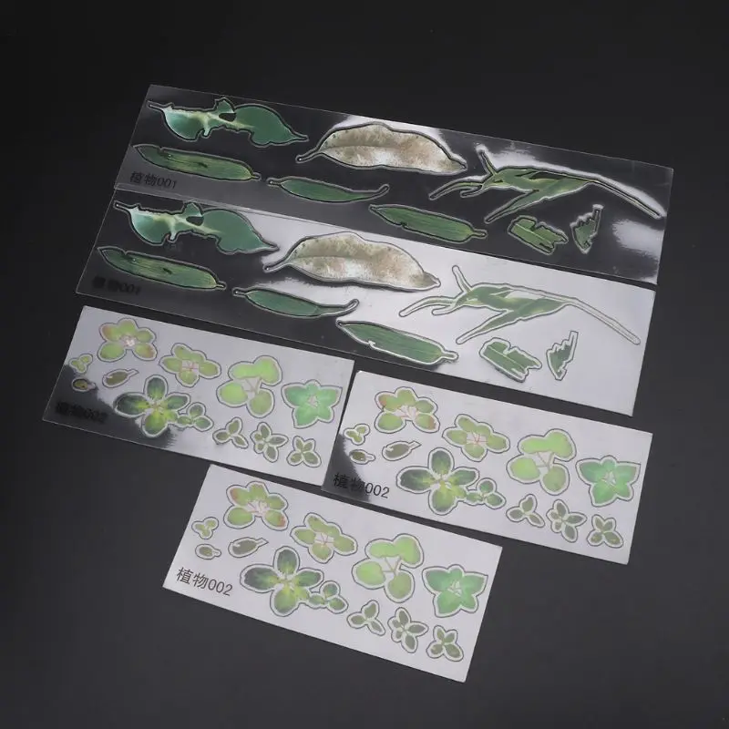 

5Pcs 3D Leaves Clear Water Grass Film Sticker For Resin Goldfish Painting Jewely