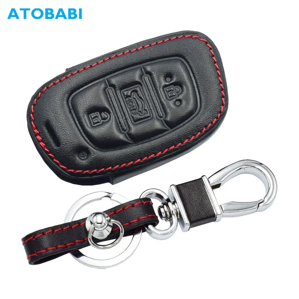 

Leather Car Key Case For Hyundai IX30 IX35 IX20 Tucson Elantra Verna Sonata Smart Remote Cover Keychain Protect Bag Accessories